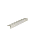 Aloft Satin Nickel Cabinet Edge Pull 4 And Nine Sixteenths Inch Center To Center Drawer Handle Aluminum Hardware for flat front cabinets