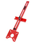 Slick 4 In 1 Router Milling Groove Bracket With Heavy Duty Aluminum Circle Cutting Jig and Cabinet Hardware Locator, red, adjustable tool