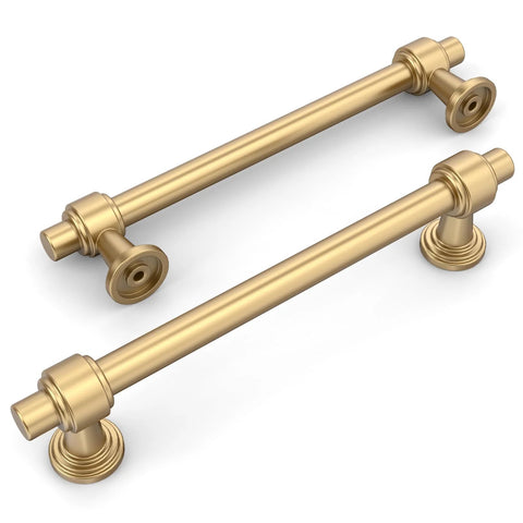 Champagne Bronze Cabinet Pulls 5 Inch Hole Center Drawer Pulls 10 Pack Durable Solid Zinc Alloy Cabinet Hardware For Kitchen And Bathroom Dresser Handles With Modern Sleek Finish ZH0069
