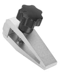 Push-Pull Force Fixture Clamp For Tensile Testing, 500N stainless steel clamp with cogging friction and adjustable knob, side view
