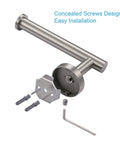 Brushed Nickel Toilet Paper Holder Wall Mount In SUS304 Stainless Steel, Rustproof Modern Round Tissue Roll Dispenser, Fits 5 Inch Mega Rolls