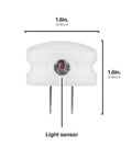 Close-up of LED Night Lights Plug In Dusk To Dawn Sensor 10 Pack Soft White Nightlights showing size and light sensor feature.