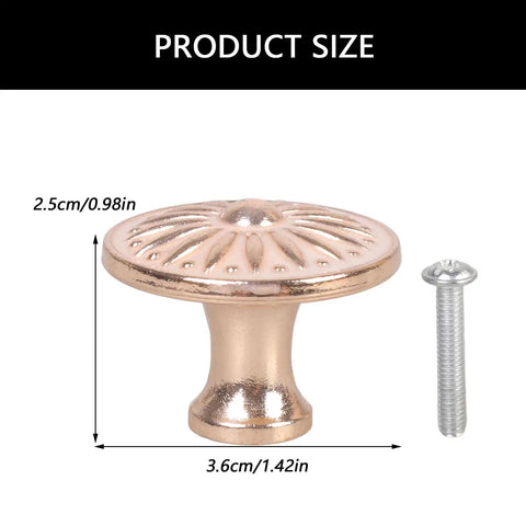Round Single Hole Cabinet Door Handles and Knobs for Cupboards, bronze look, 3.6cm diameter with screw, Retro European Style