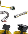 Pro Grade Sewer Inspection Camera Borescope With 4.3 Inch Monitor And 20 Meter Cable showing camera head and monitor setup.