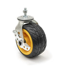 Ground Glider Caster With Brake 6 Inch By 3 Inch 2 Pack For R14G And R16RT Multi Carts, wide wheel, includes nuts and lock washers.