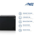 Top Shelf 7.0 Cu Ft Chest Freezer In Black With A Nifty Basket And No Sweat Defrost Drain. Adjustable thermostat and legs.