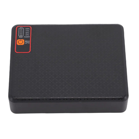 Mini UPS 15600mAh Battery Backup For Router And Modem USA Plug Shuts Out Blackout Blues with power indicator.