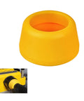 Planer Hose Adapter 2-1/2 Inch For DW735 DW735X Dust Port Friction Fit Connector in yellow, shown separately and installed on a planer.