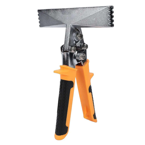 Six Inch Sheet Metal Bender Straight Jaw Pliers Hand Seamer for HVAC, ergonomic non-slip handle, durable steel construction.