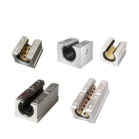 Open Long 25mm SBR25 LUU Bearing Blocks Pack Of 2 for smooth CNC linear motion shown in aluminum alloy with precision ground bearings