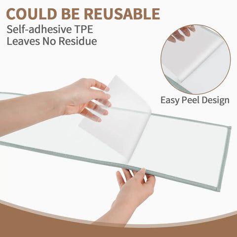 Non Slip Stair Treads Peel And Stick 8x30 Inches 15 Pack Indoor Stair Runner Mats demonstrating easy peel design with TPE backing.
