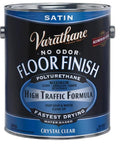 Diamond Tough Water Based Interior Floor Polyurethane Satin Finish For Wood Floors With Nano Aluminum Oxide Tech Non Yellowing Quick Dry Low Odor Easy Soap And Water Cleanup Apply Up To 3 Coats Per Day 1-gallon can.