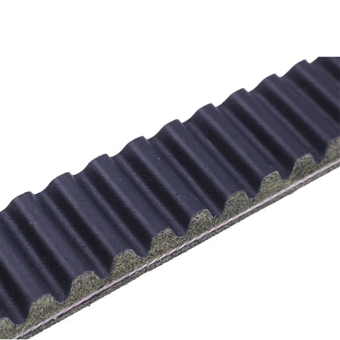 Close-up of RE28721 Drive Belt For John Deere Gator 4X2 AMT600 AMT622 AMT626 1200A Replacement showing teeth texture and materials.