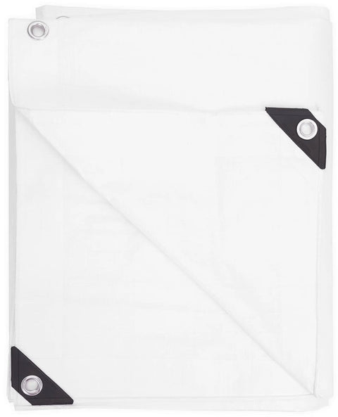 Finished Size 11 Foot 4 Inch By 15 Foot 6 Inch Heavy Duty Waterproof Tarp 8 Mil Multipurpose White 1 Pack Built Tough