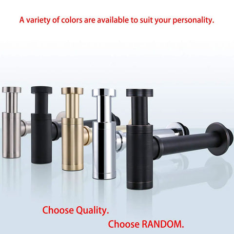Contemporary Round Bottle P Trap Kit For Basin Sink One And A Quarter Inch Matte Black Brass Finish Durable Waste Drain