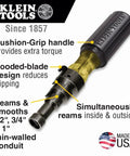 Workhorse Reaming Driver Kit With Conduit Reamer And Magnetic Level For Quick Wire Runs, shown with cushion-grip handle