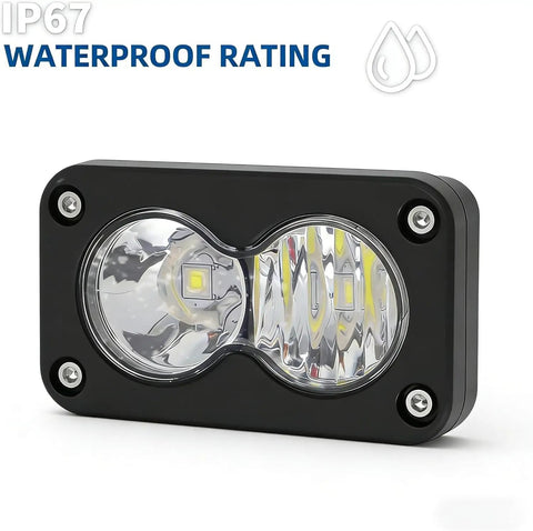 Beefy 20W LED Headlight For Electric Bikes And ATVs, 6000 to 6500K, IP67 waterproof, close-up of light beam design