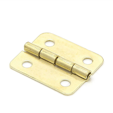 10 Pack Gold Door Hinges For Cabinets 4 Hole Heavy Duty Iron Hardware Solid Easy Install For Jewelry Boxes Gift Boxes Wine Boxes Tool Boxes