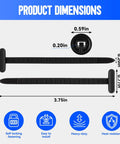 150 Pcs Nylon Universal Cable Tie Kit dimensions and features shown with strap style zip ties and push rivets for auto body fasteners