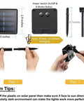 Hands assembling solar panel for Outdoor Solar Fairy String Lights Watering Can Waterfall Effect 9 Strands Of 180 LEDs