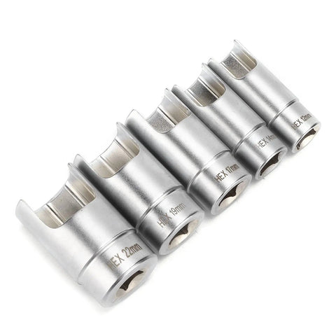 Top Notch Elbow Connector Socket Set For Car Repair That Slips In Where Regular Tools Can Not Go With 5 Sockets From 12mm To 22mm Drive Fitting Kit, 5-piece chrome sockets
