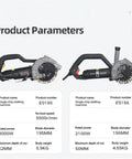 Hustle Ready Portable Wall Chaser Concrete Groove Slotter Electric Power Tool With 195 Millimeter Circular Saw, two models comparison.