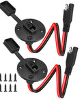 Beefy Weatherproof SAE Connector Power Cable Set 12AWG Extension Sidewall Port Flush Mount Quick Connect