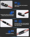Get A Fast Fix With Double Wire Locking Plugs, 30 Pcs Of 2 Pin Pluggable Connectors That Skip The Strip Job For Home Lighting And Quick Wiring Jobs Without Tools. 2-pin plastic wire connector, step-by-step wiring