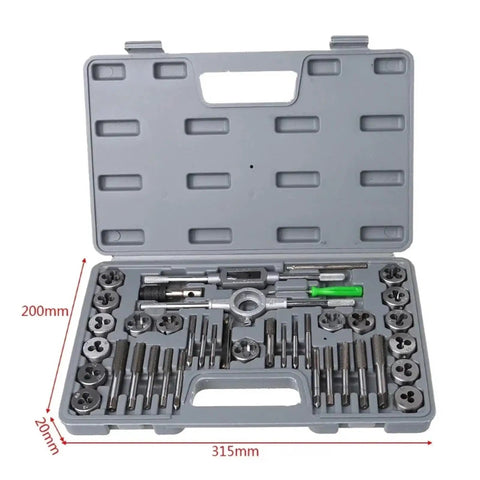 Top Notch 40 Piece Hand Tap Die Thread Kit With Storage Case Featuring Plug Taps And Wrench For DIY Screw Threading And Repairing Holes Like A Pro open case