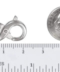 Sterling Silver 925 Double Interchangeable Clasp For Necklaces 21mm By 11mm Large Size Lengthening Charm Holder Necklace Shortener shown with ruler and coin for scale.