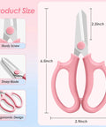 Image showing pink Four Piece Flower Scissors with Stainless Steel Blades and Comfort Grip Handles for Easy Flower Arranging.