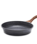 Kickin Nonstick Frying Pan With Swiss Granite Coating For Effortless Omelets And Everyday Cooking PFOA Free Stone Cookware showing handle