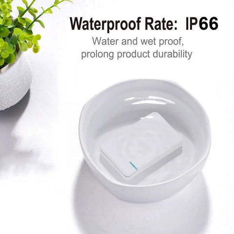 Wireless Light Switch Kit With Remote Control No Wiring Needed No WiFi Required Waterproof Receiver in bowl demonstrating IP66 rating