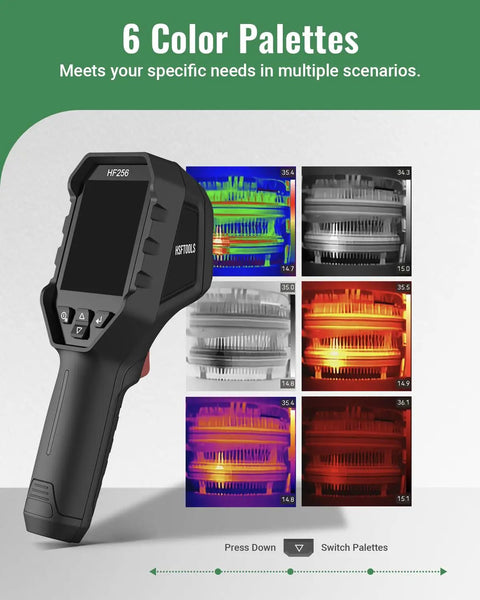 Thermal Imaging Camera With 256x192 IR Resolution And 320x240 Super Resolution For Sharp Thermal Snapshots, 6 color palettes