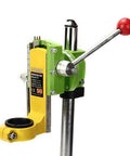 Beefy Heavy Duty Floor Drill Press Stand Table For Precision Drilling Workbench Clamp Kit with metal handle and yellow bracket