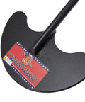 Close-up of the Heavy Duty Sod Lifter with 12 gauge steel head, showing manufacturer's label. USA made gardening tool.