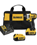 Badass Compact 20V Max Cordless Impact Wrench Kit With 3/8 Inch Drive, includes batteries, charger, and carrying bag.