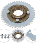 Rear Wheel 44T T8F Sprocket Chain Drive Gear With Freewheel Adapter For Electric Scooter Steel And Aluminum Alloy 4 Hole Mount 34mm