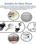 Graphic showing Built Tough 2 Point 5 Inch Spring Loaded Door Caster Wheel With Self Retracting Arm for various uses.