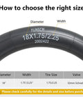 Two Pack Heavy Duty Bike Tubes For 18 Inch Rims 18x1.75 To 18x2.25 With AV Schrader Valve 32mm 45/57-355 diagram