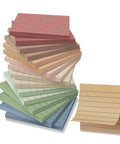 16 Pack Lined Sticky Notes 3 By 3 Inches Ruled Memo Pads With Super Sticky Power In Vintage Colors, fanned out display.