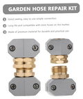 Ciieeo 3 Sets Garden Hose Repair Kit with gray aluminum connectors and brass inserts for hose leak repair