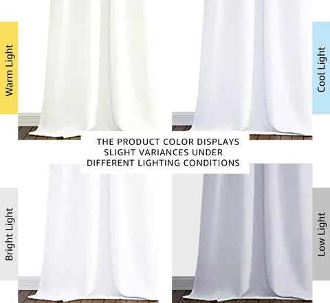 White Blackout Curtains 90 Inches Long Two Panels 46 Inches Wide Each Full Light Blocking Thermal Insulated Drapes color variance