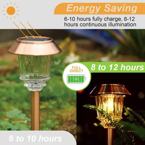 Outdoor Solar Lights 4 Pack Waterproof Garden Pathway Driveway Yard Lights with Auto On Off, Dimmable 10-40 Lumens, Warm White LED Filament