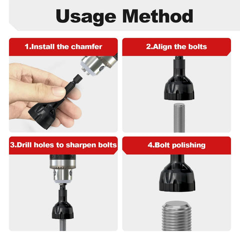 LATTHANT deburring external chamfer tool with tungsten carbide blade and hex shank, 2-pack for 1/8–3/4 in bolts (3–20 mm)