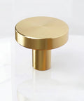 Gold Metal Cabinet Knobs 10 Pack - Round Drawer Pulls For Dressers, Cabinets, Bathroom Vanities And Kitchen Cupboards With Heavy Duty Brushed