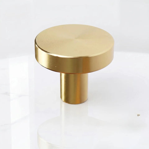 Gold Metal Cabinet Knobs 10 Pack - Round Drawer Pulls For Dressers, Cabinets, Bathroom Vanities And Kitchen Cupboards With Heavy Duty Brushed