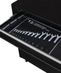 13 Piece SAE Combination Wrench Set With Roll Up Pouch No Skipped Inch Sizes From Quarter Inch To One Inch in a drawer