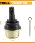 Honda TRX300FW Ball Joints Upper Or Lower M12x1.25 For Fourtrax 300 4x4 1988 To 2000 Pack Of 4 With Castle Nut Pin And Snap Ring Replacement Parts Beefed Up For Easy Install. black steel ball joint with pin, 2.68in high