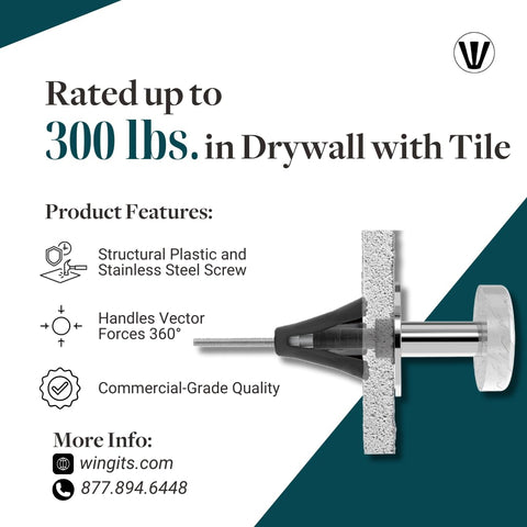 Cross-section of Master Anchor For Drywall Heavy Duty Bulk Pack 100 Count Black Never Loosen Wall Fasteners with structural diagram.